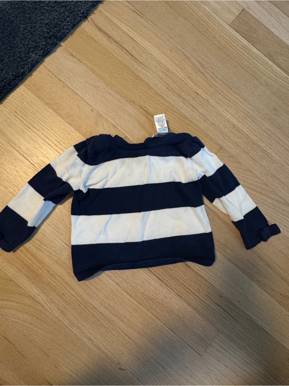 Janie and Jack Navy & White Striped Long-Sleeve Top
